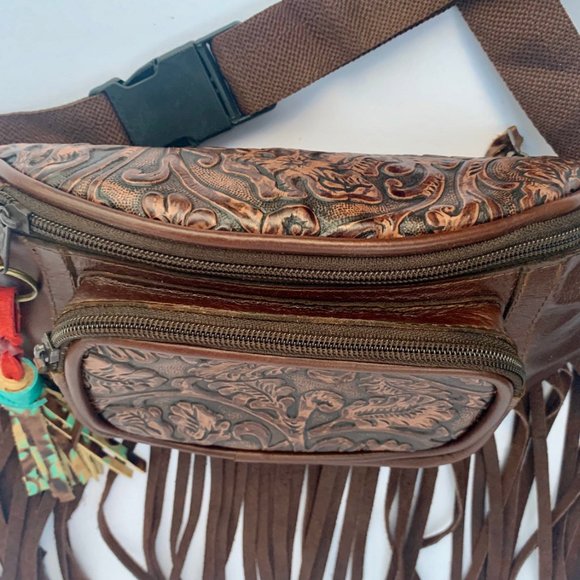 tooled leather fanny pack